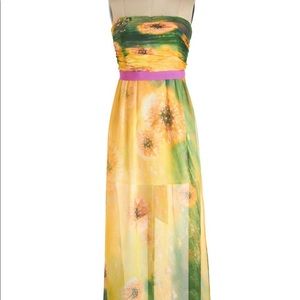 Modcloth Yellow Dandelion Maxi Dress